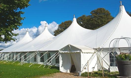 portable restrooms arranged for a special event, providing quick and easy access for attendees in High Point